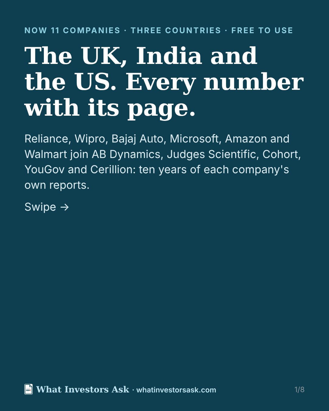 The UK, India and the US. Every number with its page.